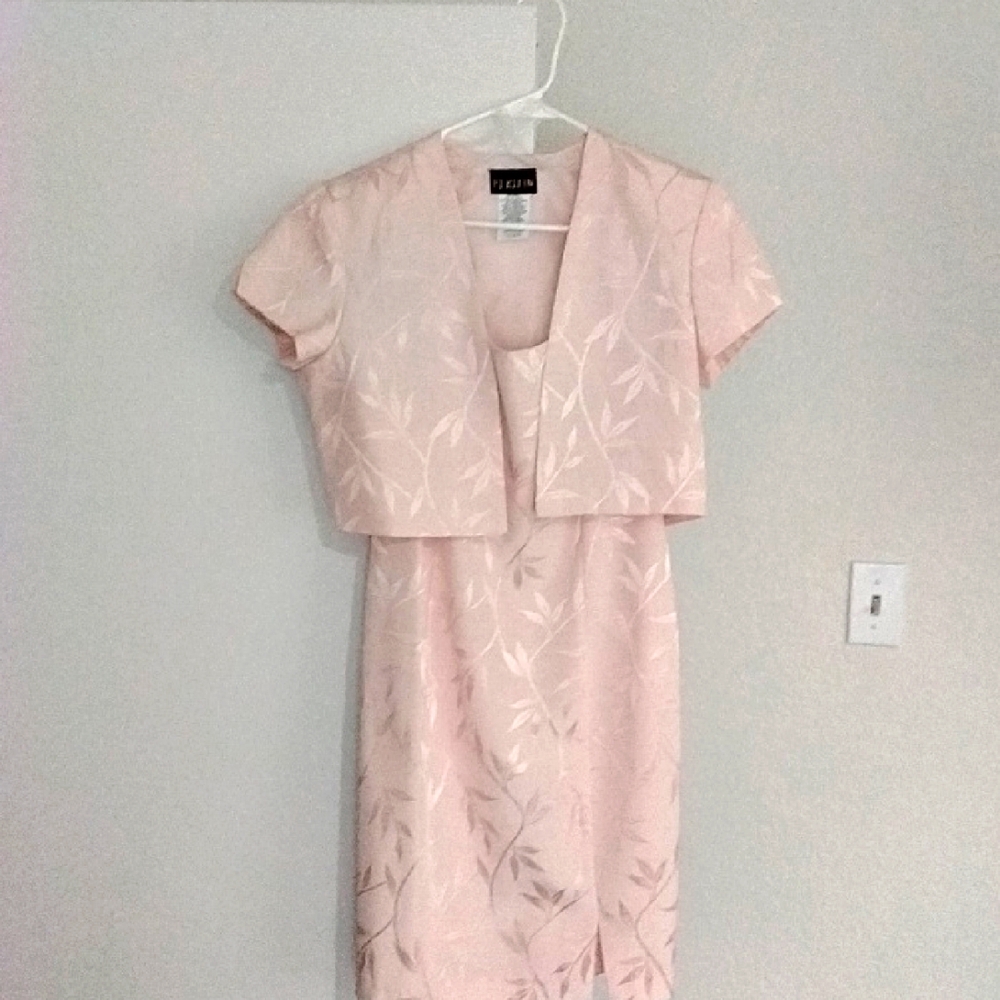 Easter Dress.  Elegant Light Pink Dress with Jacket By P.J. KLEIN EUC  Closet